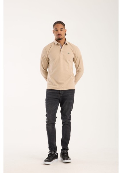 Polo Uzun Kol Bej Regular Fit
