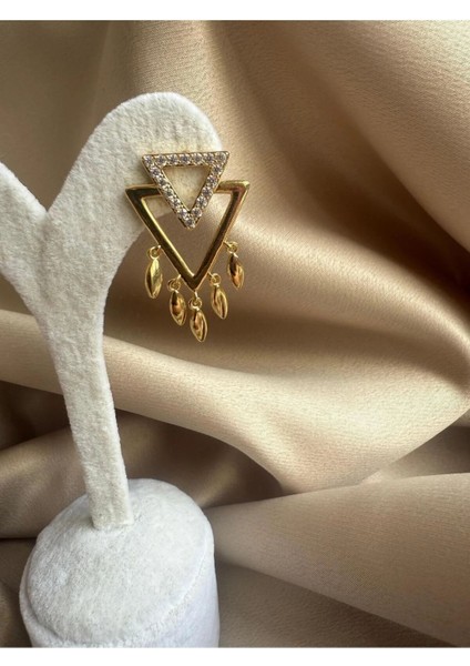 Zirkon Taşlı Damla Küpe