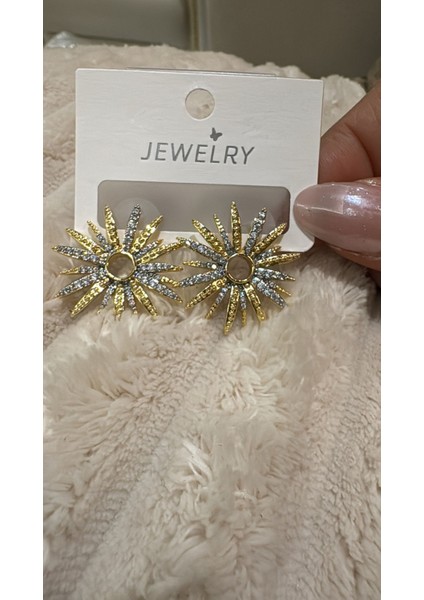 Kuzey Yıldızı Göz Boncuk Detaylı Silver Küpe