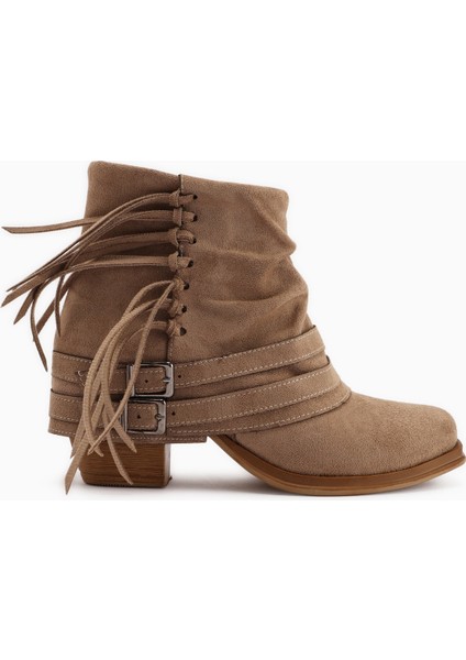 Elis Vizon Süet Tokalı Kadın Kovboy Western Bot fiyatları