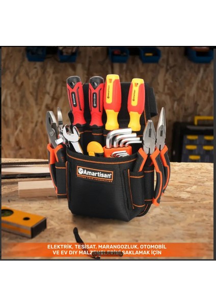 Bel Çantası Çok Gözlü Bel Tipi Takım Çantası Profesyonellerin Tesisatçı Elektrikçiler Alet Çantası