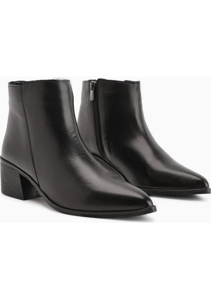 Mita Hakiki Deri Siyah Topuklu Kadın Bot modelleri