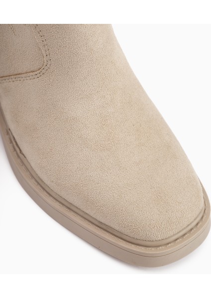 Anica Bej Süet Nakışlı Kadın Bot modelleri