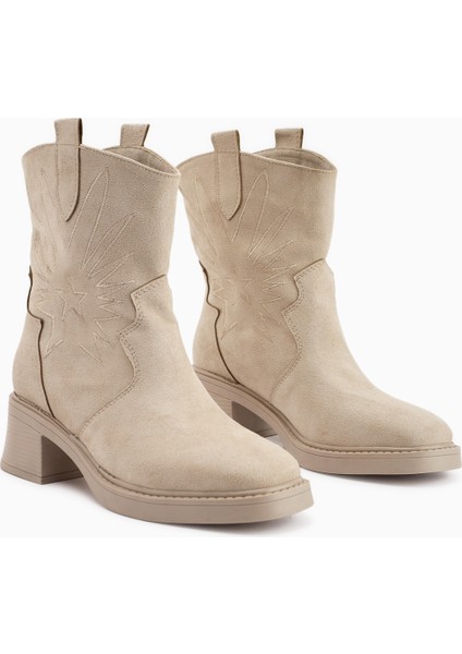 Anica Bej Süet Nakışlı Kadın Bot fırsatları