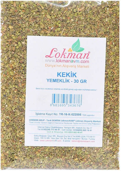 Kekik 30 gr Paket fiyatları