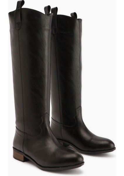 Jessie Siyah Fermuarsız Kadın Çizme fırsatları