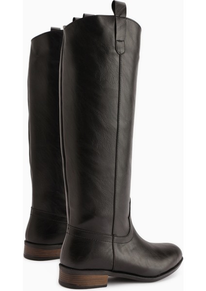 Jessie Siyah Fermuarsız Kadın Çizme indirimleri