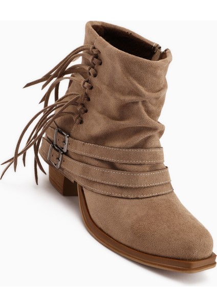 Elis Vizon Süet Tokalı Kadın Kovboy Western Bot