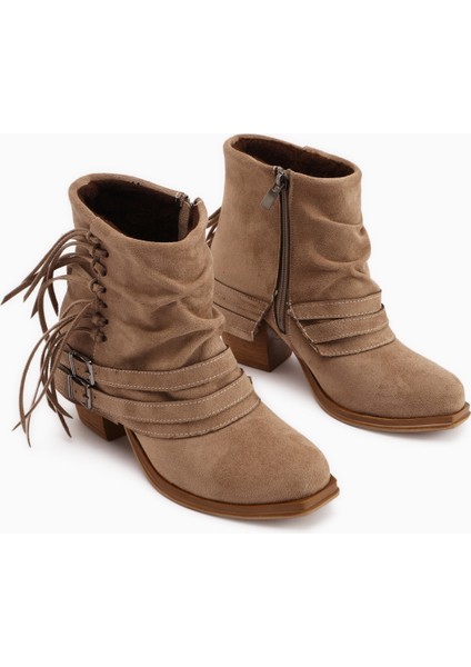 Elis Vizon Süet Tokalı Kadın Kovboy Western Bot fırsatları