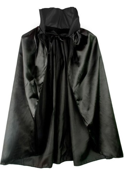 Siyah Renk Yakalı Halloween Pelerini 90 cm