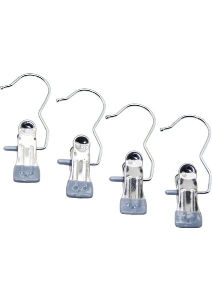 4 Pcs Kıskaçlı Taşınabilir Çok Amaçlı Tekli - Metal Askı Silikon Kılıf Uçlu (5047)