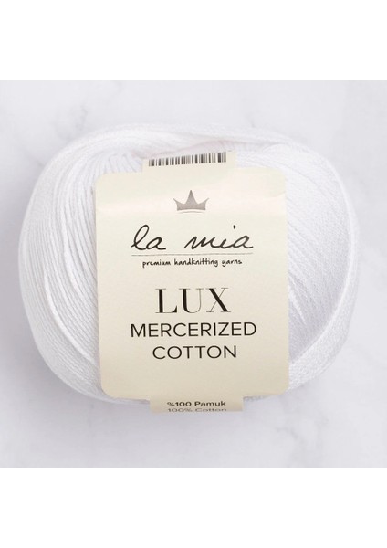 La Mia Lux Mercerized Cotton Beyaz El Örgü Ipi - 2 - 33742