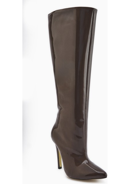 Sonita Kahve Rugan Ince Topuklu Kadın Çizme fiyatları