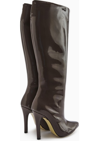 Sonita Kahve Rugan Ince Topuklu Kadın Çizme indirimleri