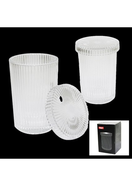 Çizgili - Cam Bardak Kapaklı - Pipetli - Origami Sitilkahve - Sunum - Meşrubat (5047)