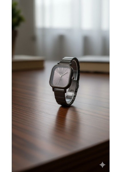 Kadın Kol Saati Antrasit Renk, Antrasit Kadran - Şık Metal Kordon, 2 Yıl Garantili fiyatları