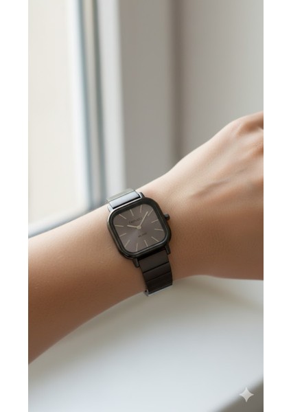 Kadın Kol Saati Antrasit Renk, Antrasit Kadran - Şık Metal Kordon, 2 Yıl Garantili modelleri