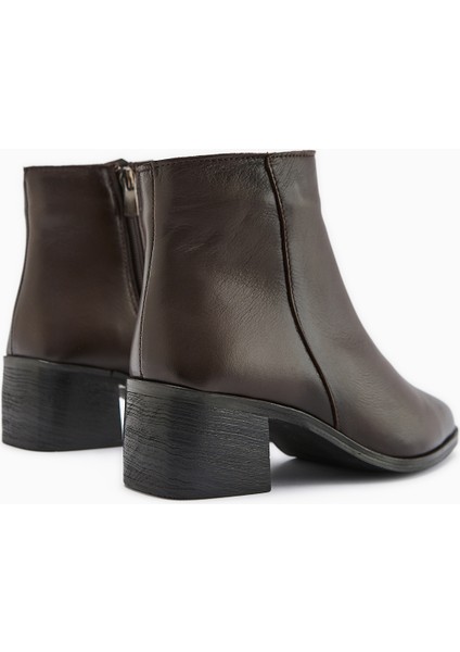 Mita Hakiki Deri Kahve Topuklu Kadın Bot indirimleri