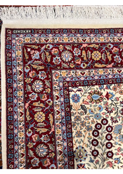 El Dokuma Sümerbank Hereke Halısı Imzalı Yedi Dağın Çiçeği Modeli Birinci Sınıf Kalite Ebat 300X200