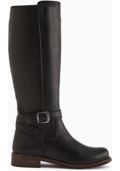 Marla Hakiki Deri Siyah Kadın Çizme