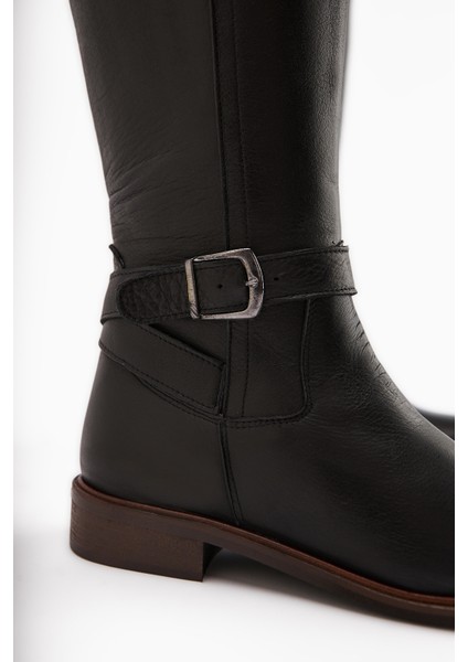 Marla Hakiki Deri Siyah Kadın Çizme fırsatları