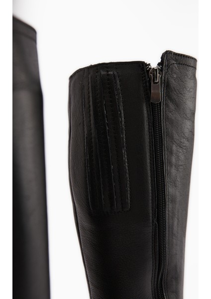 Marla Hakiki Deri Siyah Kadın Çizme indirimleri
