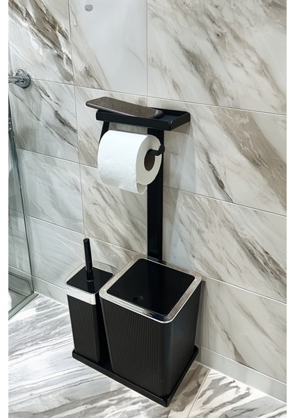 3'ü 1 Arada Banyo Seti Tuvalet Kağıtlık, Çöp Kovası ve Tuvalet Fırça Takımı fiyatları