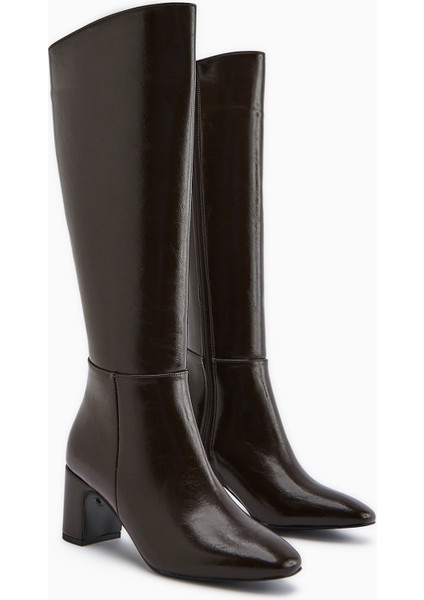 Larin Kahve Topuklu Kadın Çizme modelleri