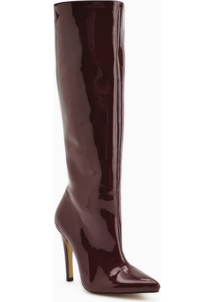 Sonita Bordo Rugan Ince Topuklu Kadın Çizme fiyatları