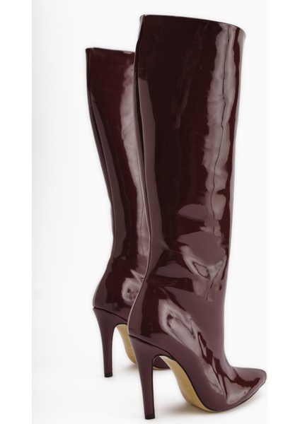 Sonita Bordo Rugan Ince Topuklu Kadın Çizme indirimleri