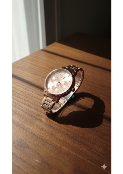 Kadın Kol Saati Bakır Renk, Bakır Kadran - Şık Metal Kordon, 2 Yıl Garantili fiyatları