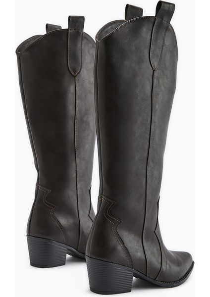 Lhena Kahve Western Çekme Çizme indirimleri