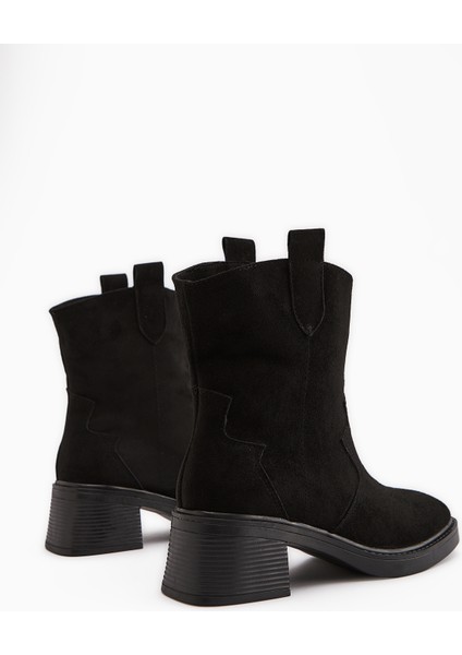 Mindra Siyah Süet Nakışlı Kadın Bot indirimleri