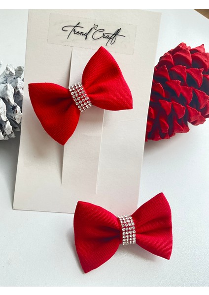 Kırmızı Fiyok Inci Işlemeli Özel Tasarım 2’li Klips Toka fırsatları