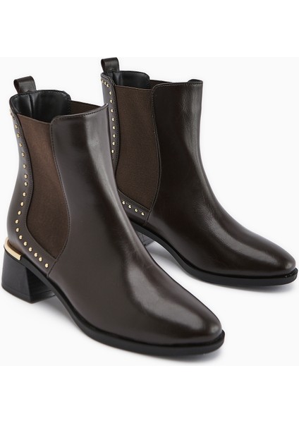 Jane Kahve Lastikli Topuklu Kadın Bot fırsatları