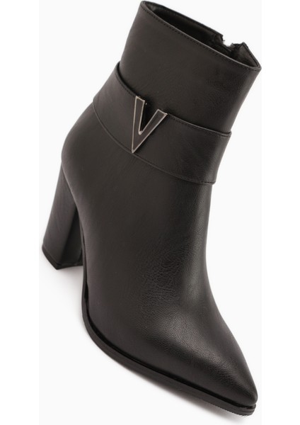 Elvia Siyah Tokalı Kalın Topuklu Kadın Bot fiyatları