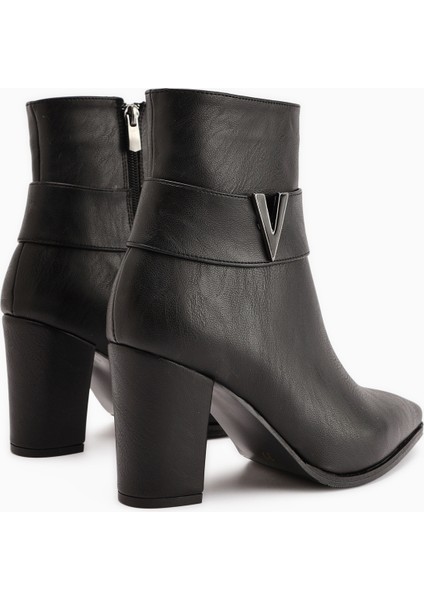 Elvia Siyah Tokalı Kalın Topuklu Kadın Bot indirimleri