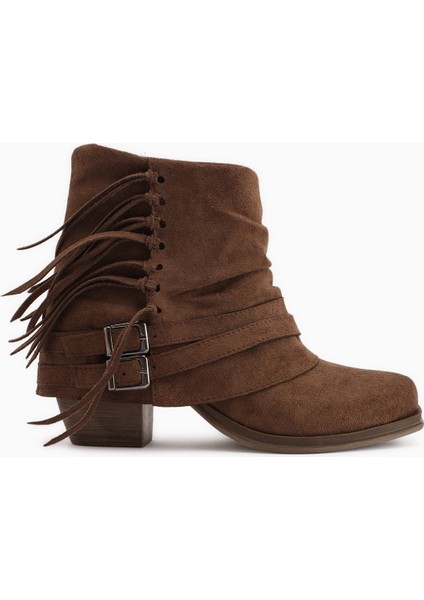 Elis Kahve Süet Tokalı Kadın Kovboy Western Bot fiyatları