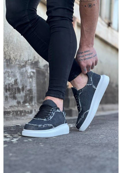 Gri Kot Kumaş Erkek Casual Ayakkabı modelleri