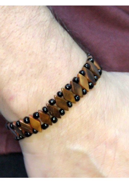 Doğal Kuka Ağacı Erkek Asansörlü Ayarlanabilir Bileklik EUB115