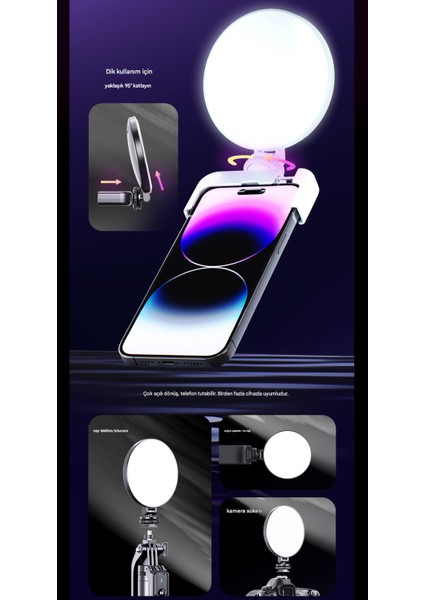 3 Renkli Çekim Işığı Tripod Telefon Kamera Laptop Uyumlu Selfie Işığı Tiktok Video Çekim Işık fırsatları