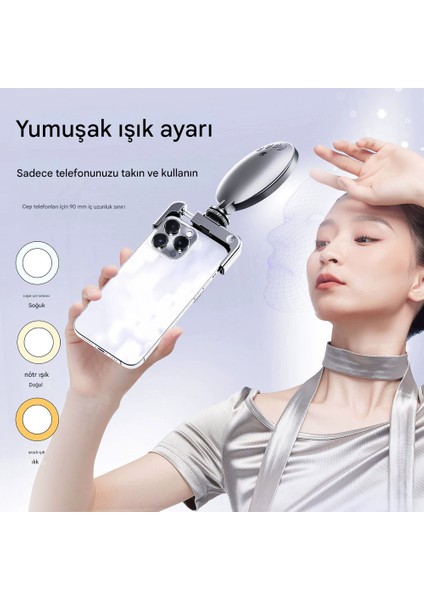 3 Renkli Çekim Işığı Tripod Telefon Kamera Laptop Uyumlu Selfie Işığı Tiktok Video Çekim Işık