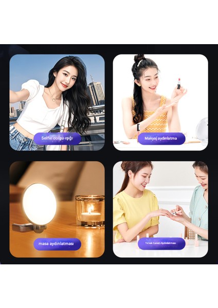 3 Renkli Çekim Işığı Tripod Telefon Kamera Laptop Uyumlu Selfie Işığı Tiktok Video Çekim Işık