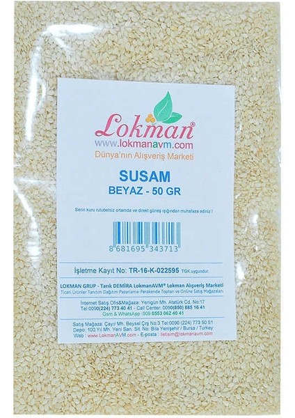 Susam Beyaz 50 gr Paket fiyatları