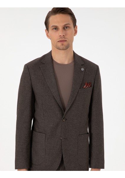 Erkek Kahverengi Slim Fit Takım Elbise 50293999-VR029 modelleri