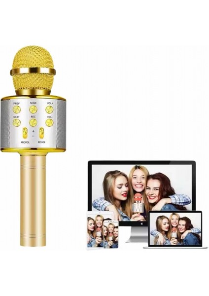 Karaoke Mikrofon Bluetooth Bağlantılı Aux Girişli Uzun Pil Ömrü Yüksek Ses Kaliteli fırsatları