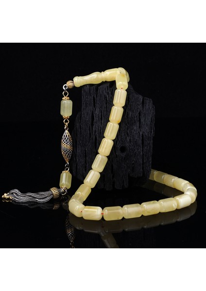 925 Ayar Çift Renk Gümüş Püsküllü Kapsül Kesim Damla Kehribar Tesbih fırsatları