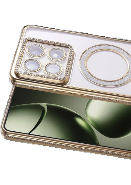 Xiaomi Mi 14T Pro Joke Simli Magneticsafe Kılıf - GOLD-(5796) - MCT3165-3242 fiyatları