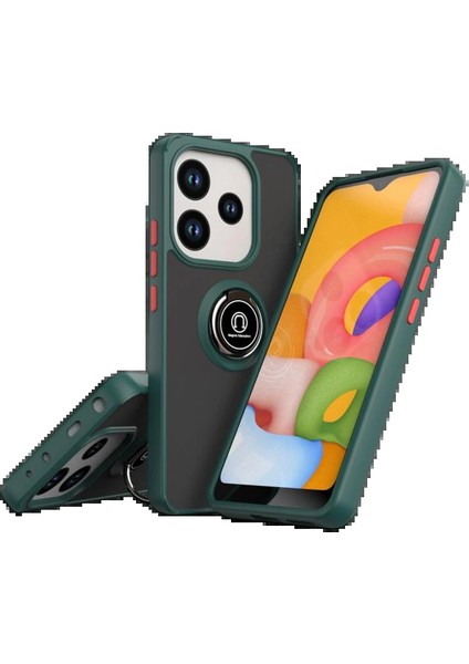 Xiaomi Redmi Note 14 4g Montreal Yüzüklü Silikon Kapak - YEŞIL-(5796) - MCT7615-2113