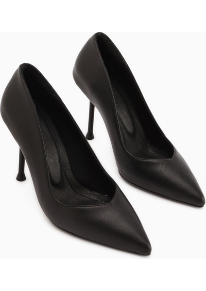 Arya Hakiki Deri Siyah Stiletto Kadın Topuklu Ayakkabı modelleri